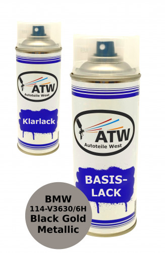 Autolack für BMW 114-V3630/6H Black Gold Metallic +400ml Klarlack Set